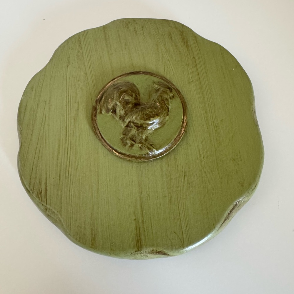 Vintage Green Decorative Wood Wall Plaque with Rooster Design